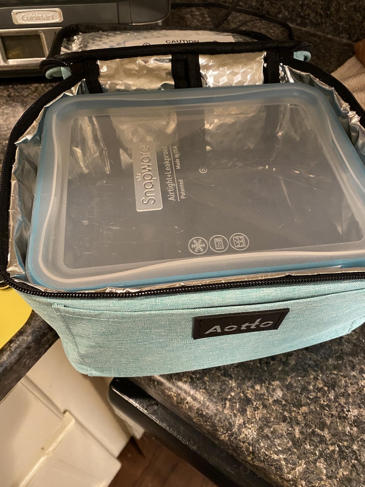 Aotto Portable Oven, Electric Lunch Box Food Heater - 12V/24V/110V 3-in-1 Car Food Warmer - Mini Personal Microwave Heated Lunch Box Warmer for Car, Truck, Travel, Office & Home Use - Black customer photo 2