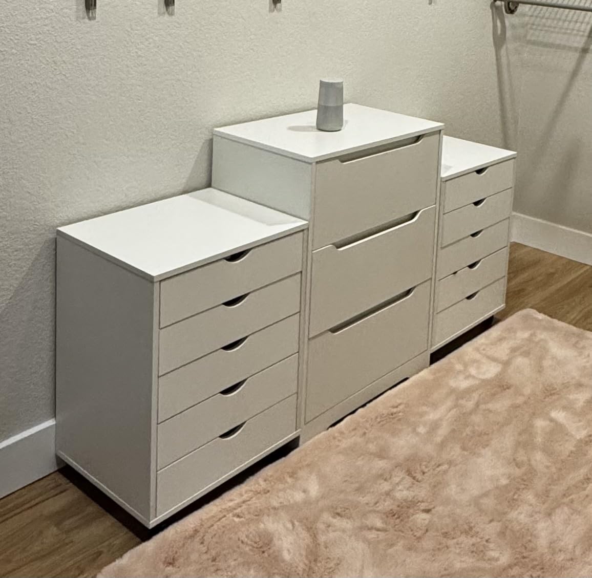 HOSTACK Modern 3 Drawers Dresser, Wood Chest of Drawers with Storage, White customer photo 2