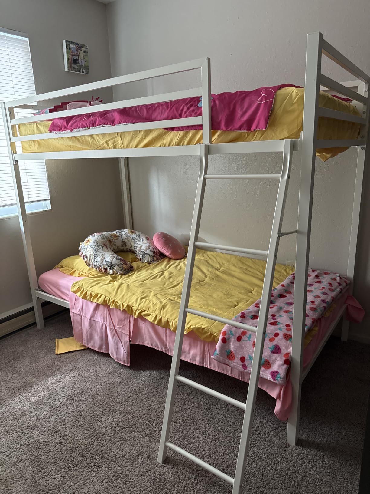 SHA CERLIN Bunk Bed Twin Over Twin Size with Ladder and Guardrail,Black customer photo 2