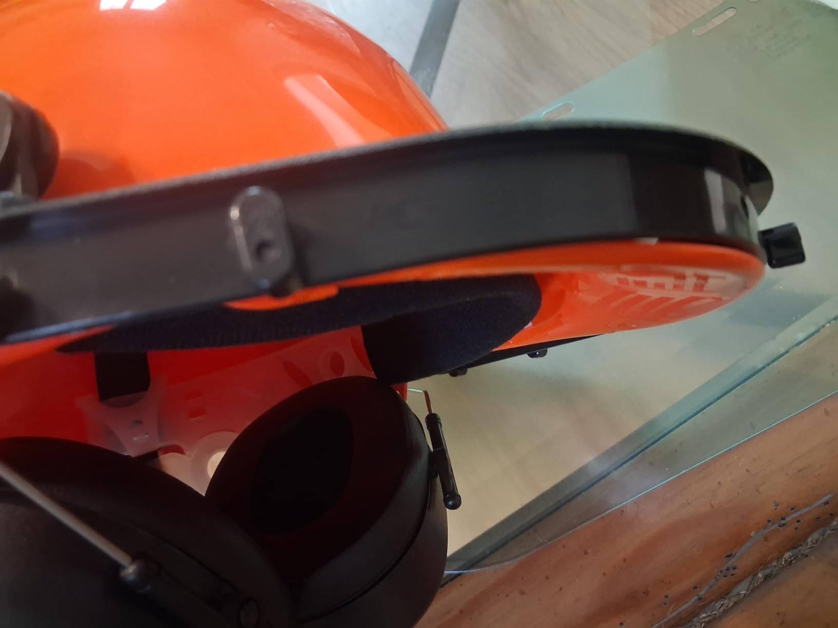 NoCry 6-in-1 Industrial Chainsaw Helmet with Face Shield and Ear Muffs — Mesh & Clear Plastic Visors Included — ANSI Z89.1 Certified — Adjustable Headgear — Ideal for Forestry and Arborist Work customer photo 1