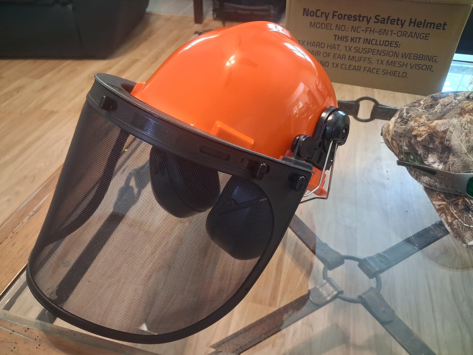 NoCry 6-in-1 Industrial Chainsaw Helmet with Face Shield and Ear Muffs — Mesh & Clear Plastic Visors Included — ANSI Z89.1 Certified — Adjustable Headgear — Ideal for Forestry and Arborist Work customer photo 2