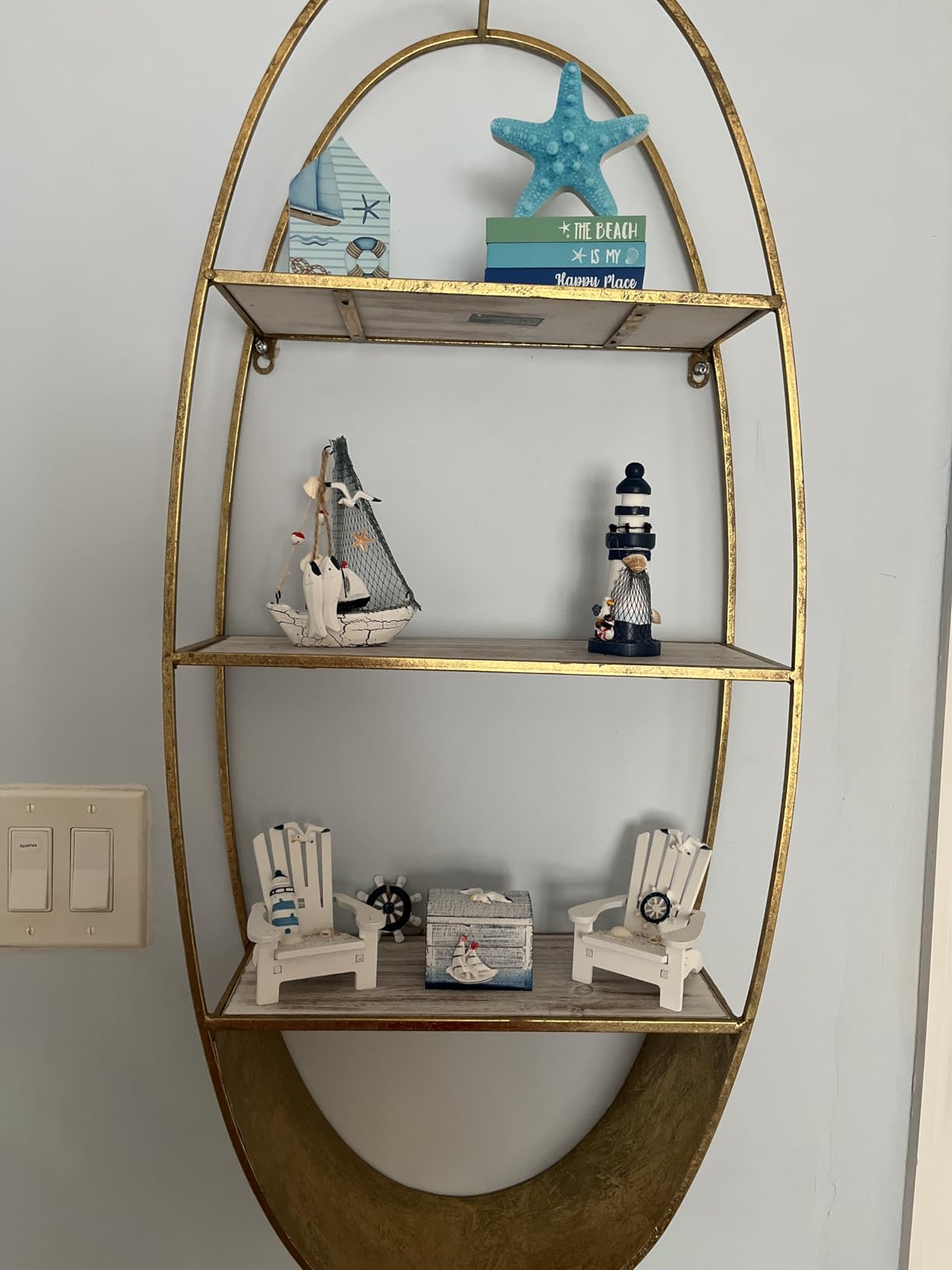 Queekay 7 Pcs Lighthouse Decor Beach Decorations Set Mini Sailboat, Classic customer photo 2