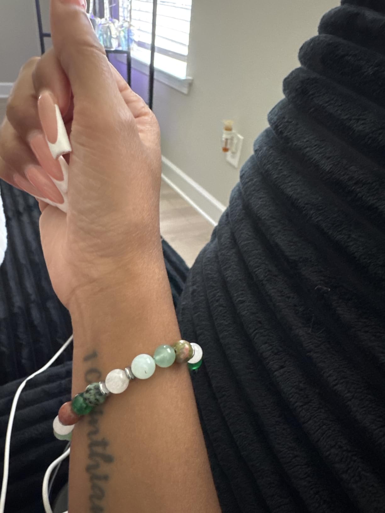 Fertility Bracelets For Women - Natural Crystals and Gemstones - 8mm Beaded Stretch Bracelet - One Size Fits All - Infertility Gifts For Women IVF Must Haves customer photo 1