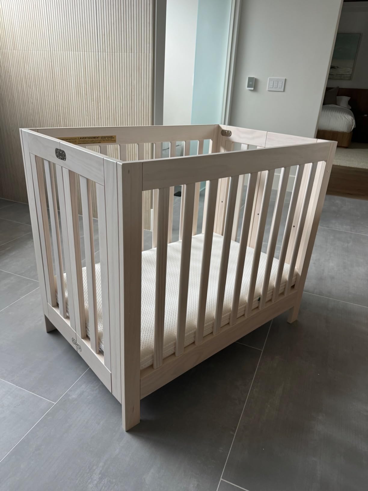Babyletto Origami Mini Portable Crib, GREENGUARD Certified, Light Sage customer photo 1
