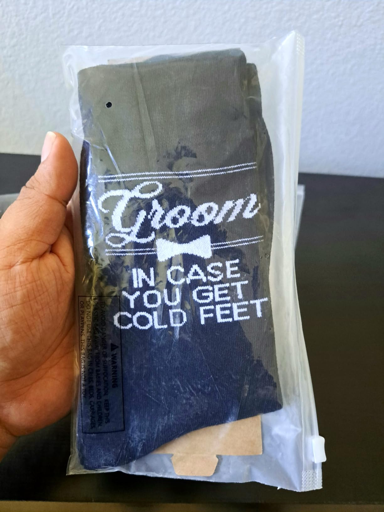 WIFFGO Groomsman Gifts For Men Wedding Gifts Novelty Socks Funny Proposal Gifts Groom Bestman 100% Cotton Crew Socks customer photo 2