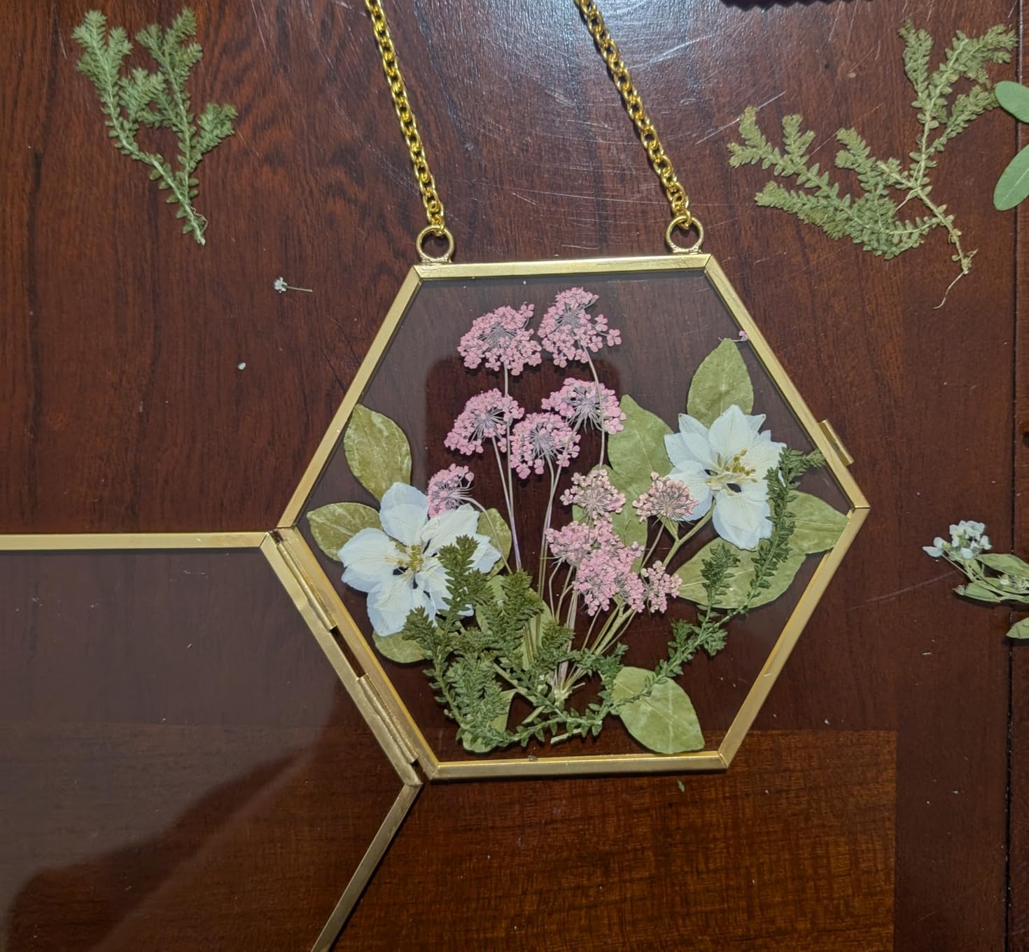 Relaxing Garden Pressed Flower Frame Kit, 3 Hanging Glass Frames customer photo 1