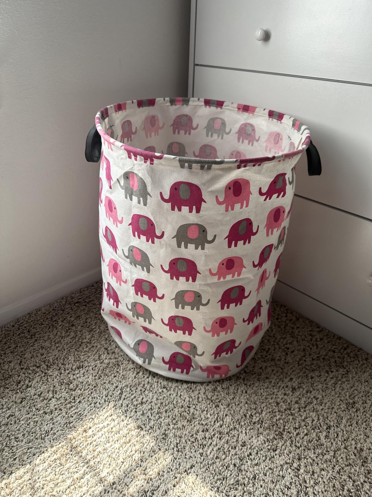 Round Star Pattern Laundry Hamper Storage Basket Fabric Material Storage Hamper Organization Basket, Storage Bin, Gift Box with Handles for Room customer photo 1