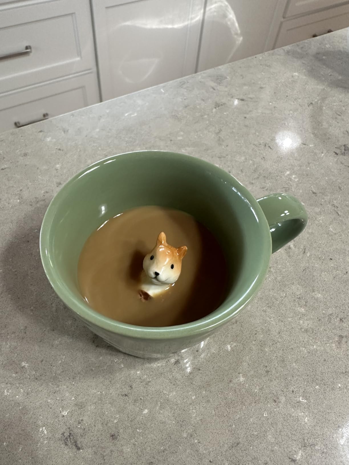 DIHOclub Rabbit Ceramic Cup Hidden 3D Animal Inside Mug,Cute Cartoon Bunny Handmade Figurine Mugs,Easter Gifts,12 OZ (Pink) customer photo 1