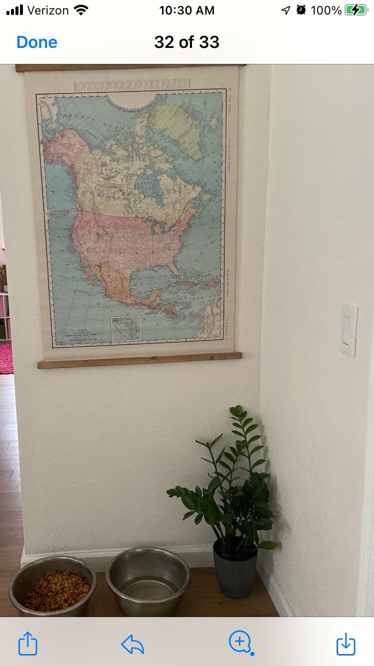 XIAOAIKA Old World Map Tapestry - Vintage Nautical Chart Poster with Wooden Frame, Classic Maritime Exploration Art, Historical Wall Hanging for Living Room or Bedroom, 39x29 Inches customer photo 2