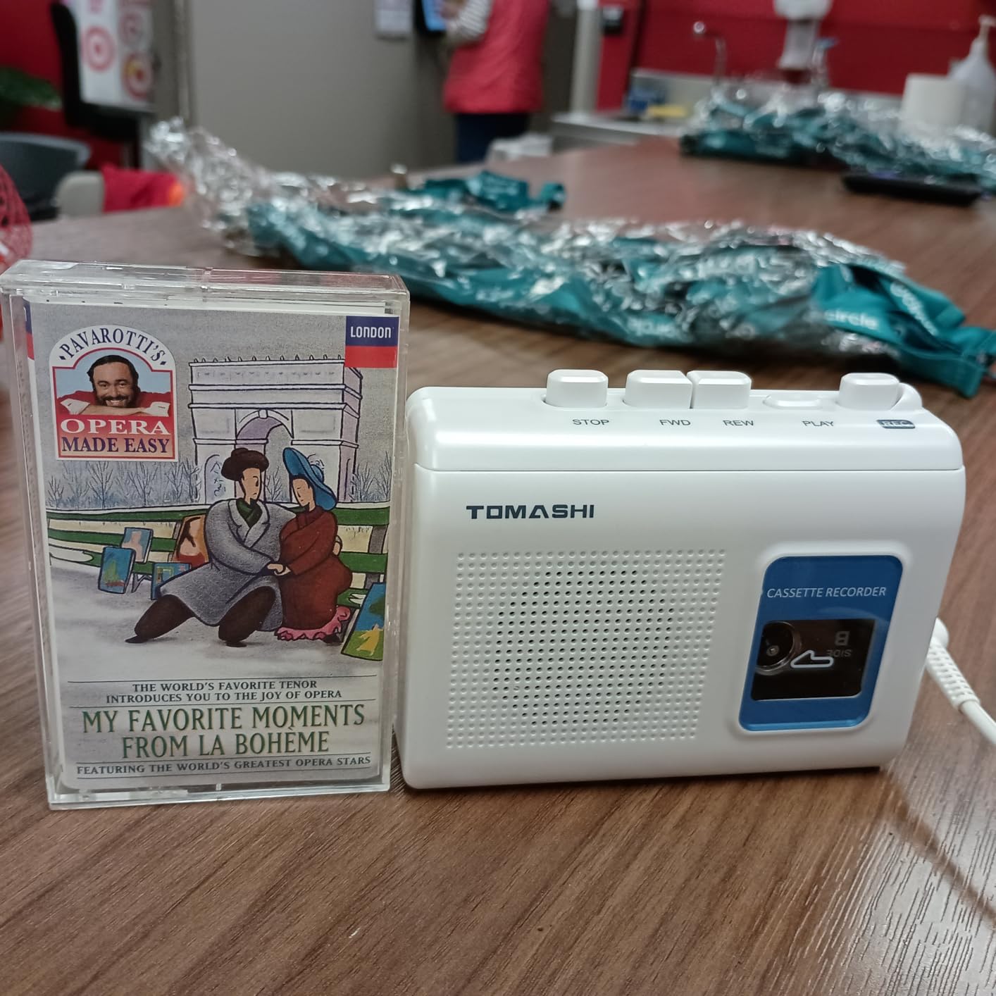 TOMASHI Portable Cassette Player Tape Recorder with Built-in Speaker,Microphone,Headphone Jack-, 4.57 x 3.54 x 1.38inch customer photo 1