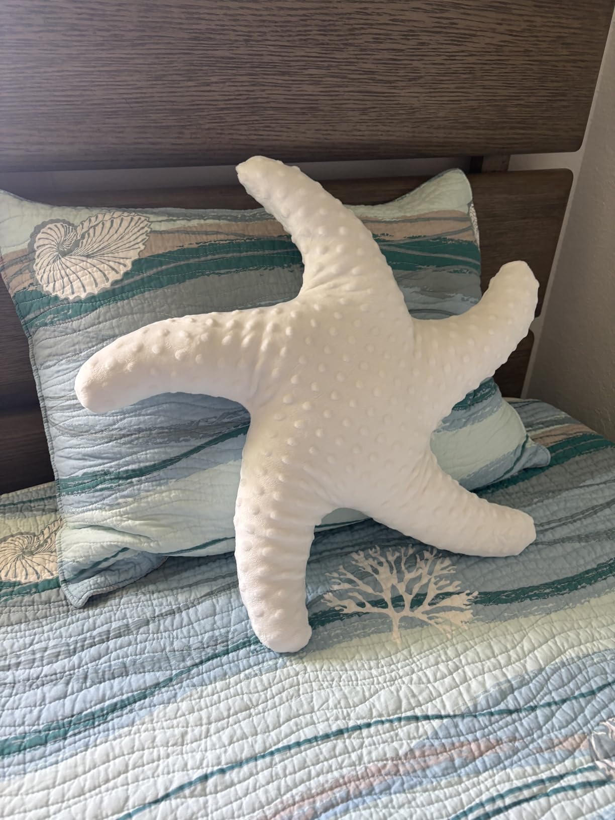 Marble Empire White Starfish Pillow for Couch and Bed, Coastal Decor Throw Pillow, Ocean Beach Theme Accent Pillow for Living Room customer photo 2