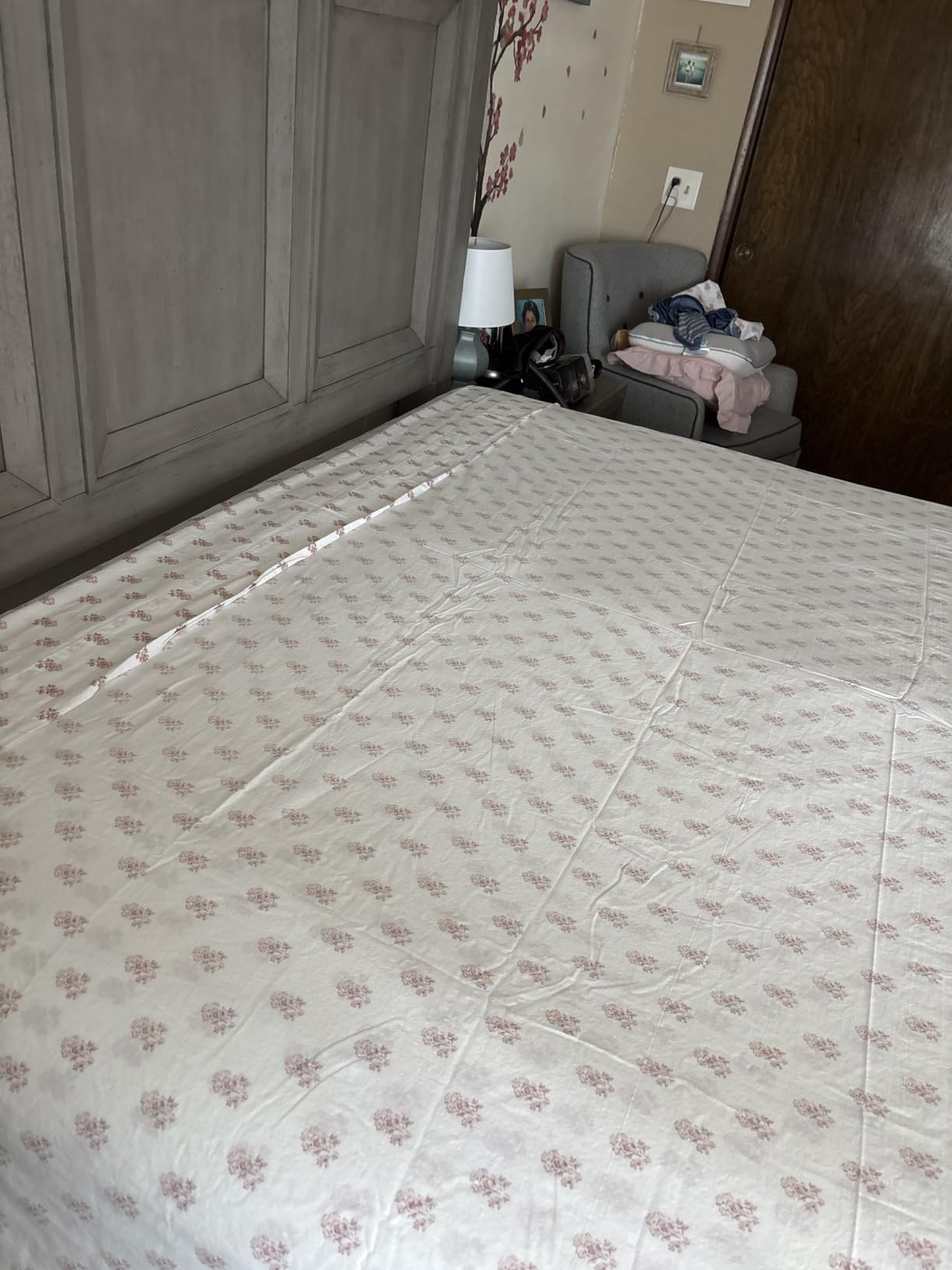 Comfort Spaces 100% Cotton Percale Sheets Queen Size 4 Pcs, Adelia Gray customer photo 1