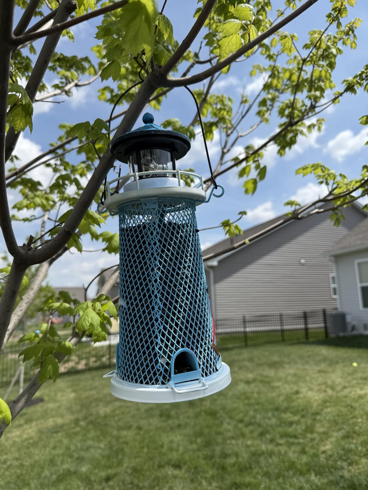 Solar Lighthouse Bird Feeder with Rotating Beacon - 14