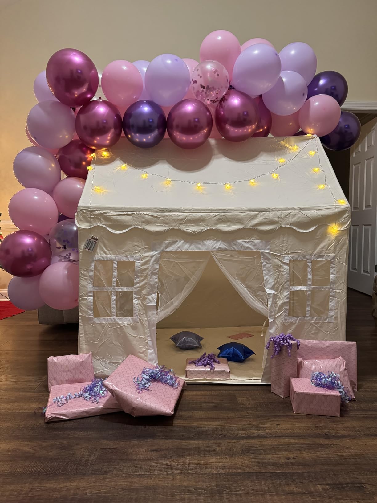 Tiny Land Kids Play Tent with Padded Mat & LED Lights, Ages 3+ customer photo 1