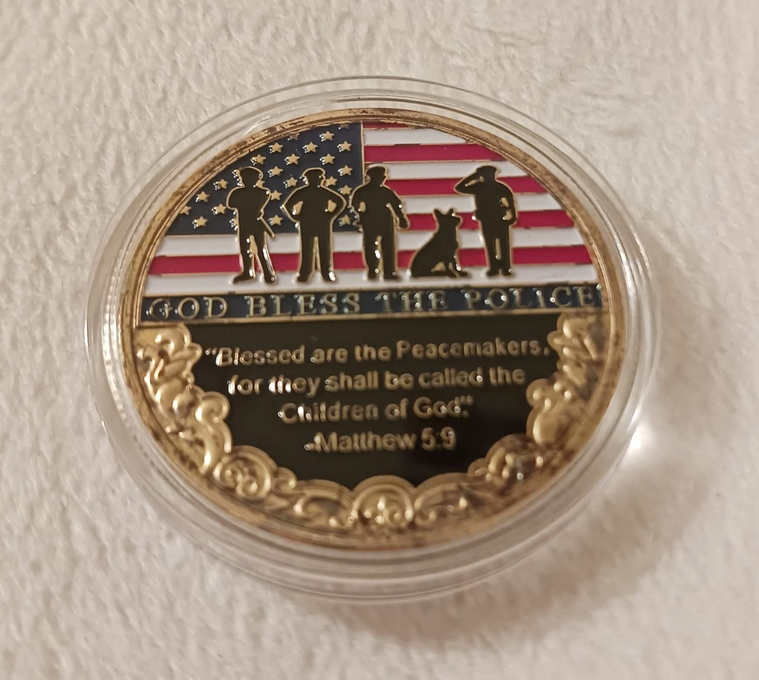 Thank You for Your Service Police Officer Prayer Challenge Coin Appreciation Service Military Coins God Bless The Police customer photo 1