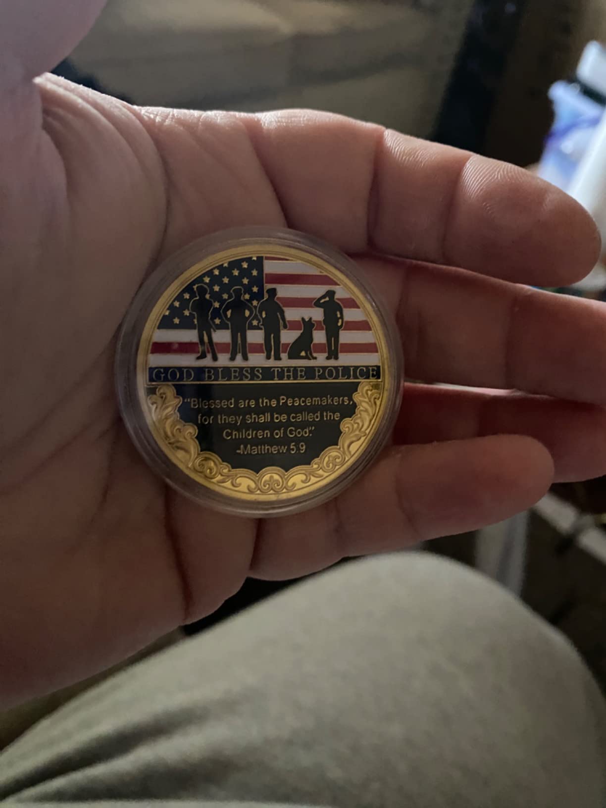 Thank You for Your Service Police Officer Prayer Challenge Coin Appreciation Service Military Coins God Bless The Police customer photo 2