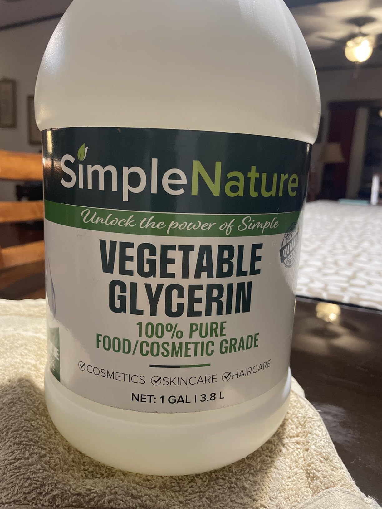 Simple Nature 100% Pure Vegetable Glycerin - 32 oz - Natural Pure Food/Cosmetic Grade for Skincare, Haircare, Cosmetics, Soapmaking, Crafts - Softening & Moisturizing Multipurpose Humectant customer photo 1