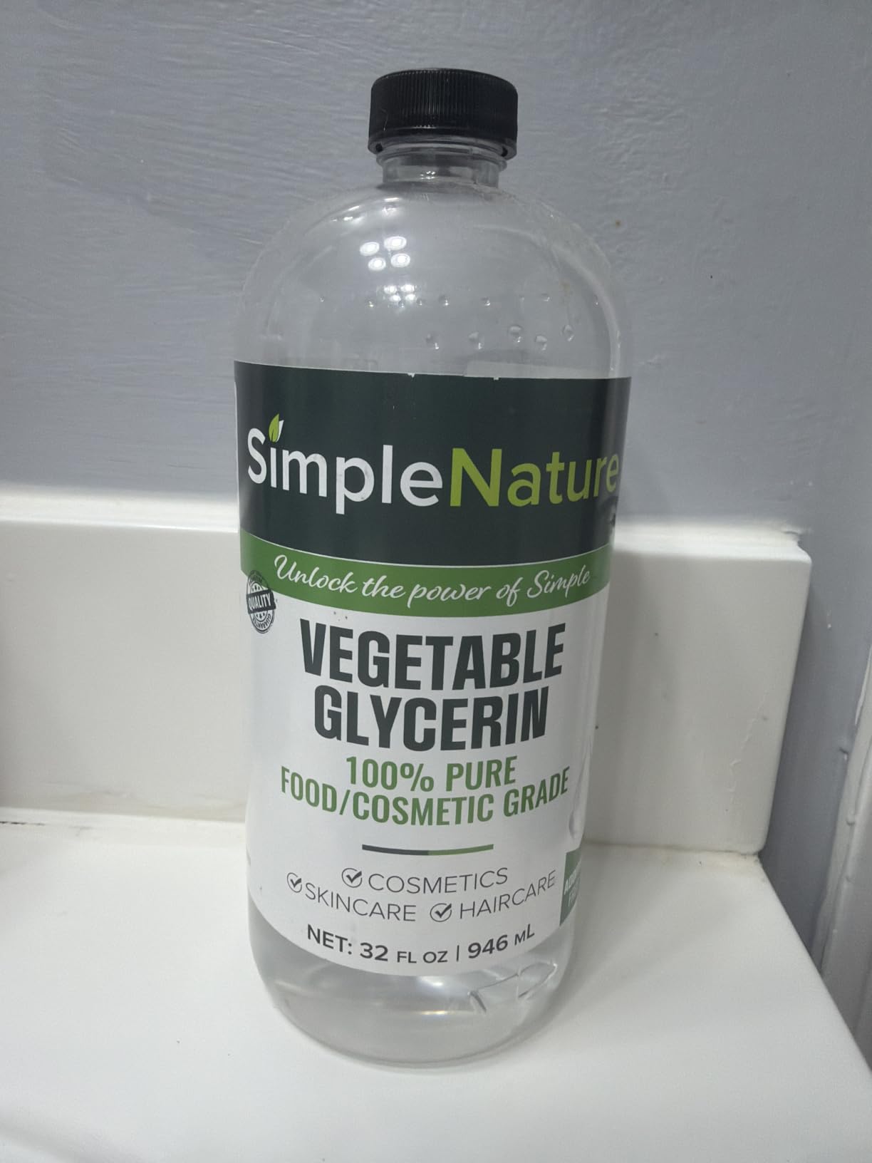 Simple Nature 100% Pure Vegetable Glycerin - 32 oz - Natural Pure Food/Cosmetic Grade for Skincare, Haircare, Cosmetics, Soapmaking, Crafts - Softening & Moisturizing Multipurpose Humectant customer photo 2