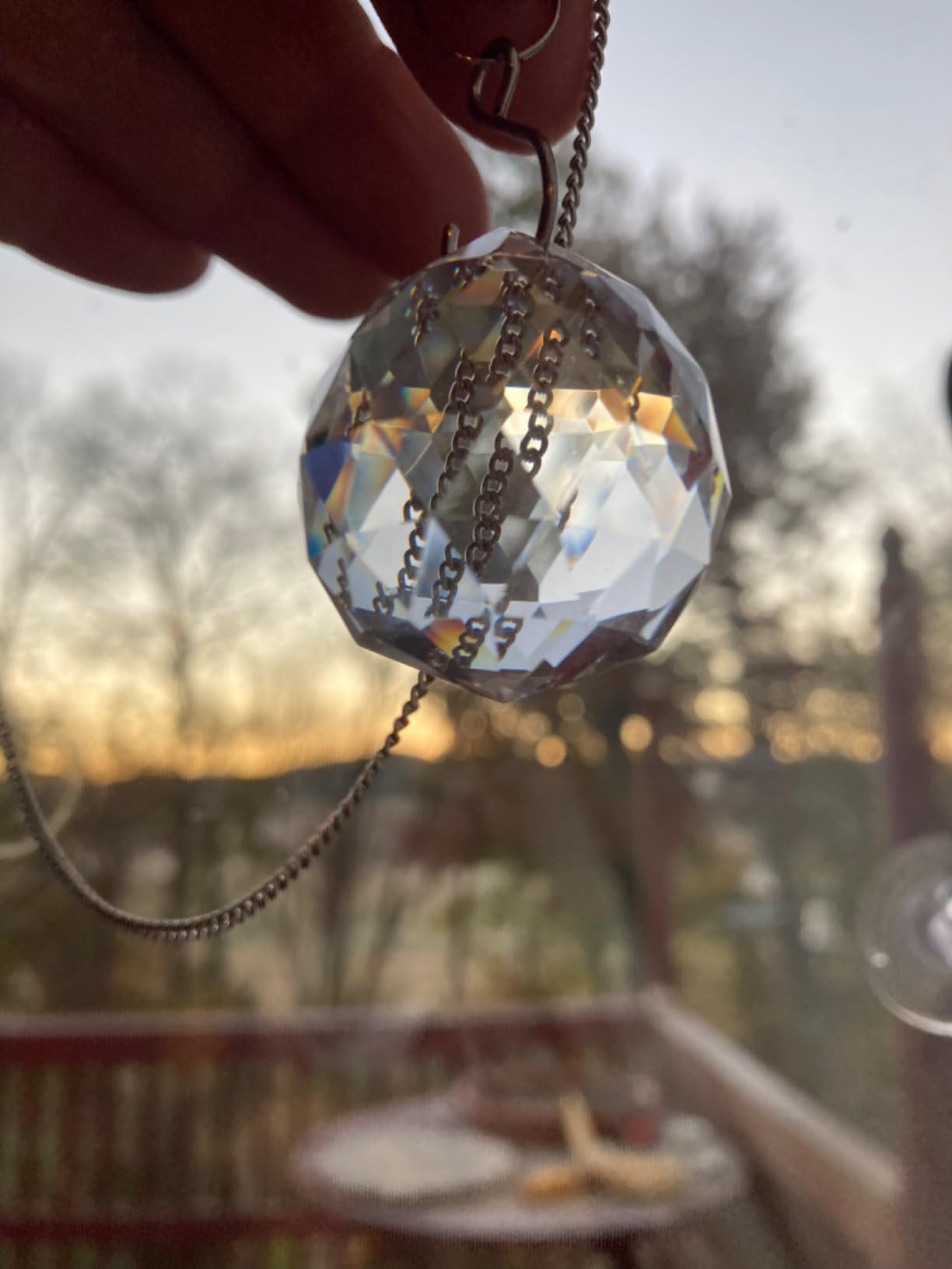MerryNine Clear Crystal Sun Catcher Suncatcher Prism Ball with Metal Chains | 6 Pack, 1.18