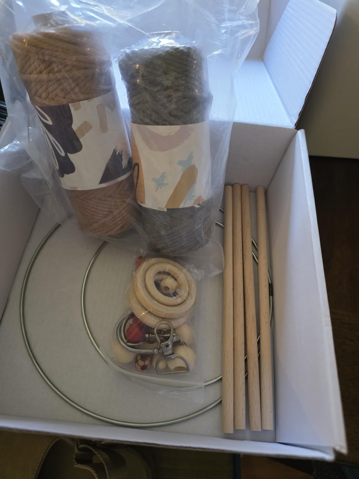 UHAPEER Macrame Kits for Adults Beginners with 656 Feet 3 mm Cotton Cord | DIY Macrame Plant Hanger Kit with Macrame Supplies and Instructions, Macrame Beads, Wooden Rings, Dream Catcher Rings customer photo 2