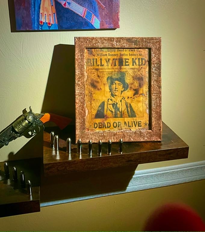 Billy the Kid Poster - Old Western Wanted Poster - Wanted Signs - Western Saloon Bar Picture Print - Funny Vintage Wanted Posters of the Old West - American Gangster Mugsot - Room Decor Garage Store customer photo 1