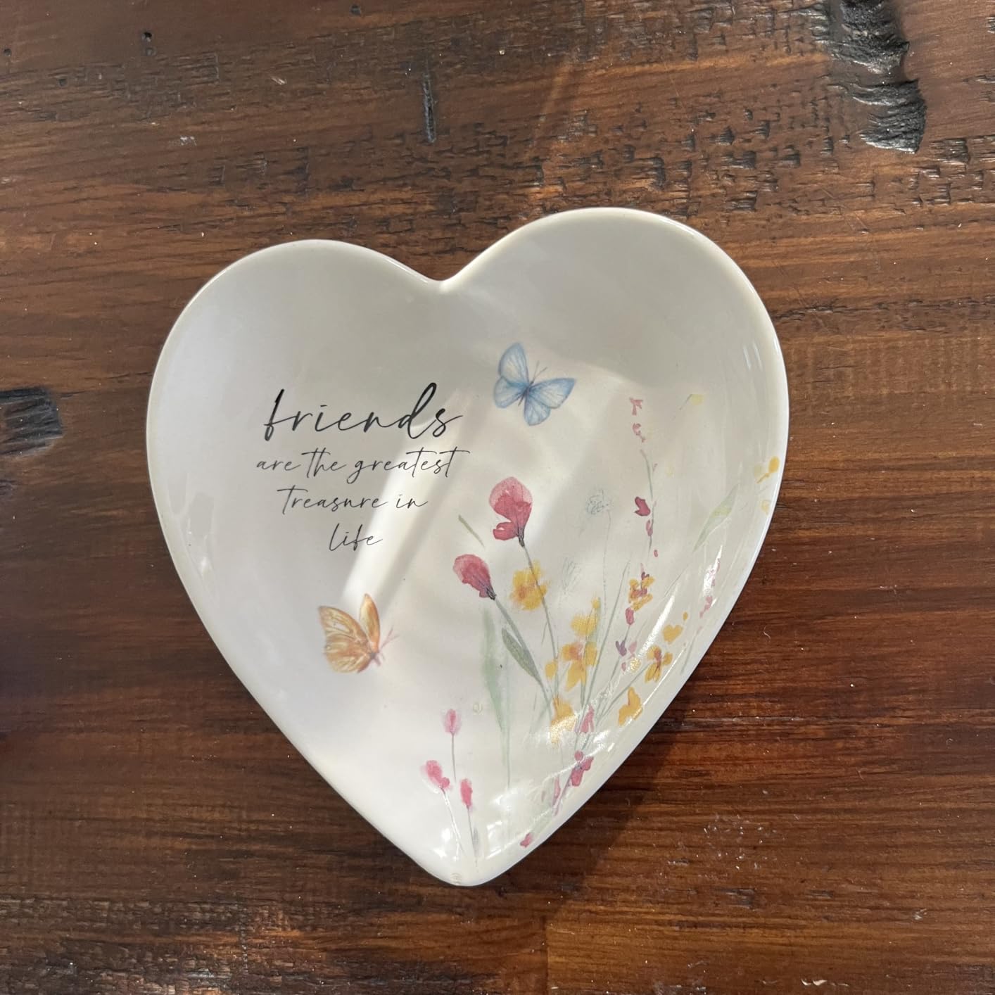 Pavilion Gift Company - Aunts - Ceramic Heart-Shaped Keepsake Dish, Watercolor Floral Design, Jewelry Dish, 1 Count, 4.5 inches Overall in Size customer photo 1