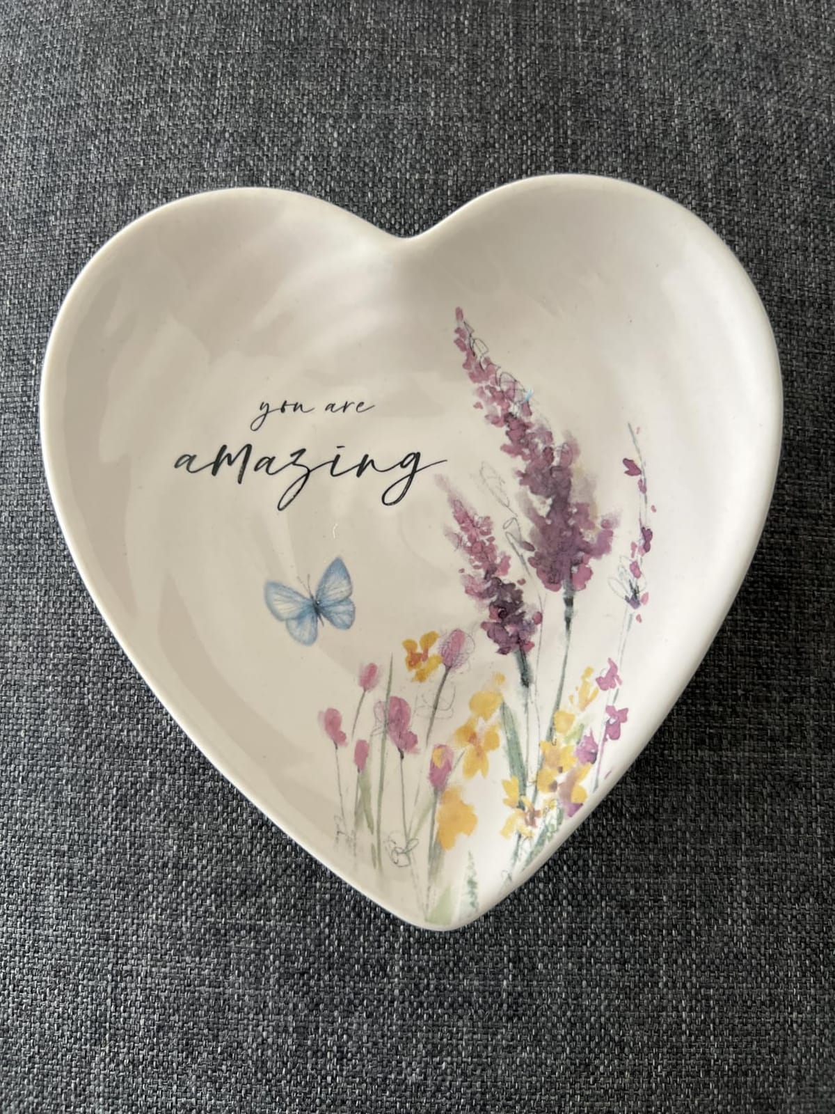Pavilion Gift Company - Aunts - Ceramic Heart-Shaped Keepsake Dish, Watercolor Floral Design, Jewelry Dish, 1 Count, 4.5 inches Overall in Size customer photo 2