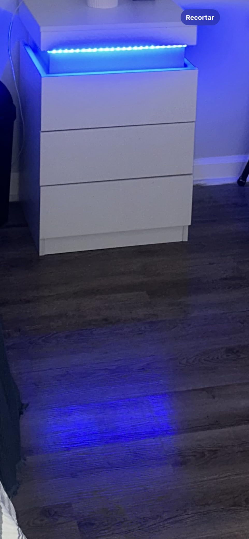 ADORNEVE Black Nightstand with Charging Station and LED Lights customer photo 1