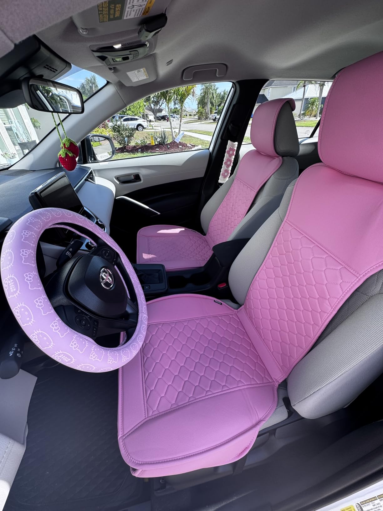 Elantrip Front Seat Covers 2PC Waterproof Faux Leather for Cars SUV Black | Soft faux leather helps protect front seats from spills, wear, and daily mess while giving your interior a cleaner look. customer photo 2