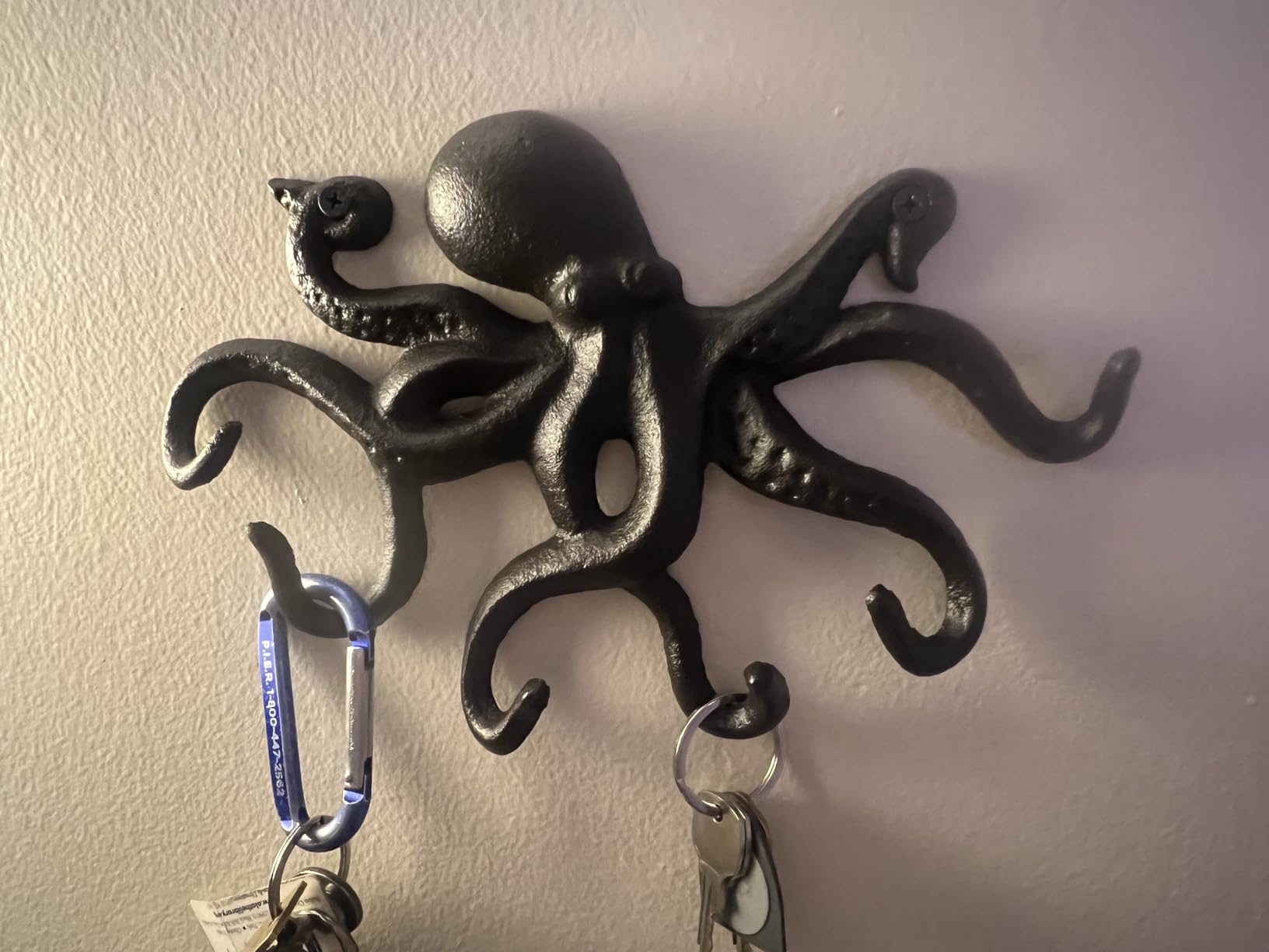 MDLUU Octopus Hook, Nautical Wall Hook, Antique Key Holder Hook, Cast Iron Hook for Coat, Hand Towel, Bathrobe, Jacket(Gold Green) customer photo 1