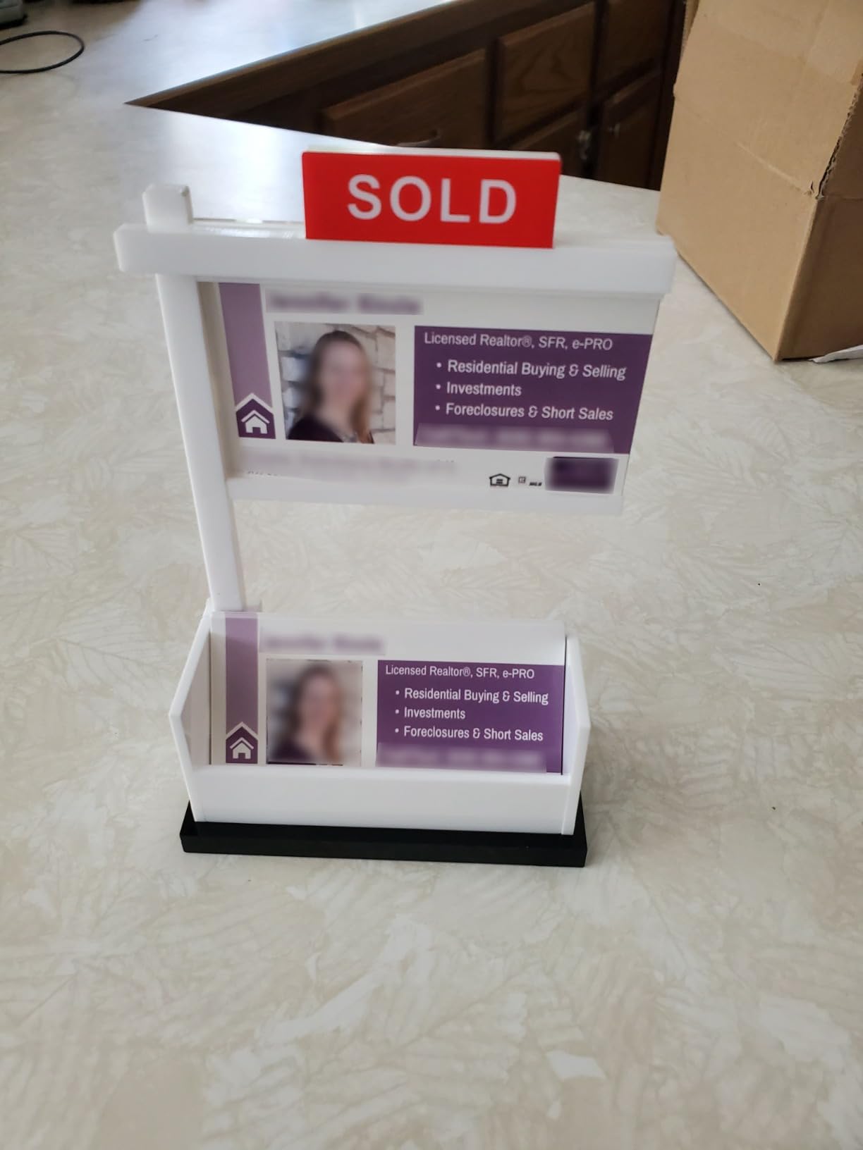 Real Estate Business Card Holder For Realtor Gifts | Real Estate Agent Supplies Gift | Display Realtor Business Cards | Open House Supplies | Holds 3.5x2 inch For House Agents customer photo 2