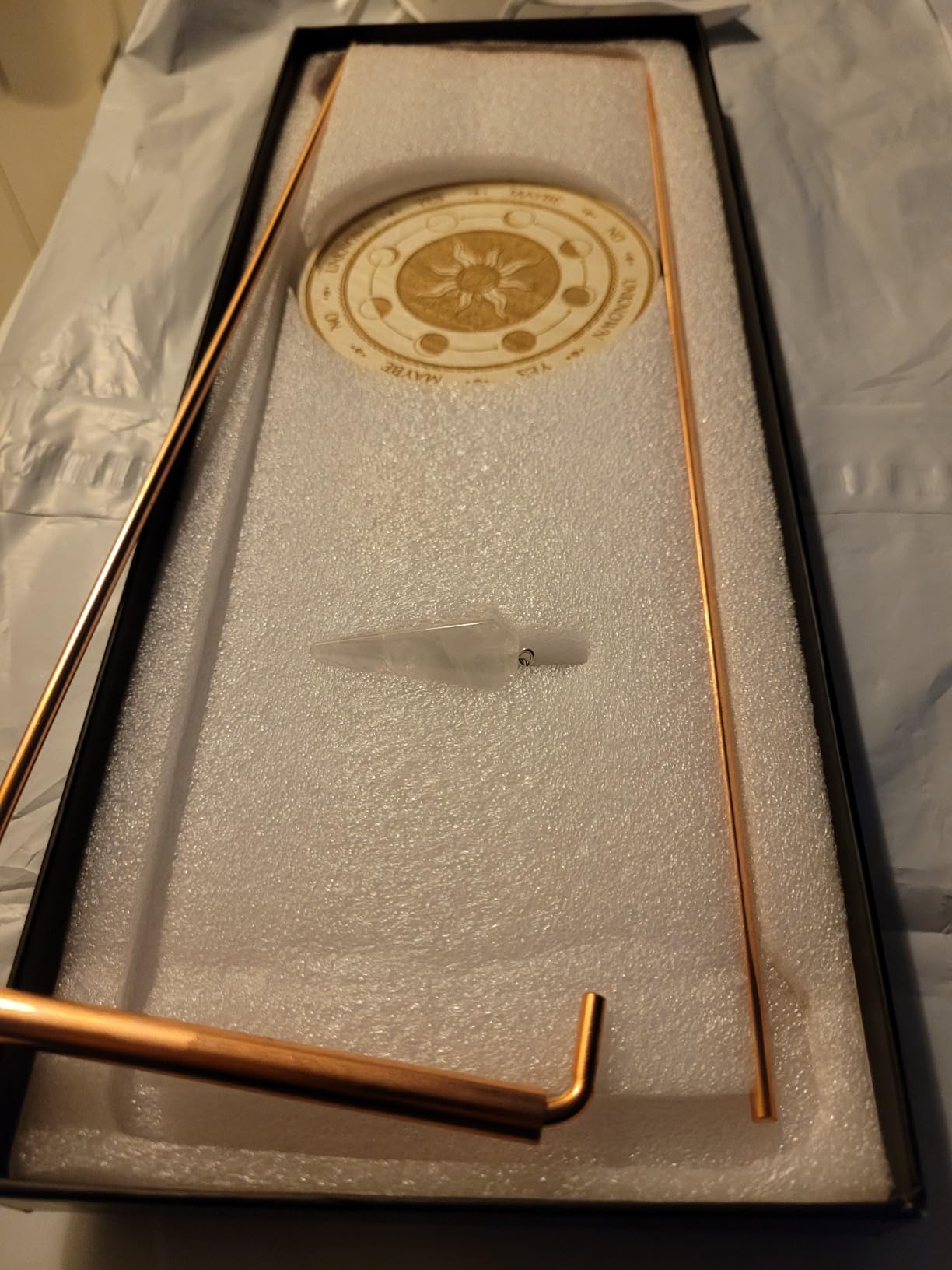 99.9% Pure Copper Dowsing Rods Kit with Crystal Pendulum & Divination Board customer photo 2