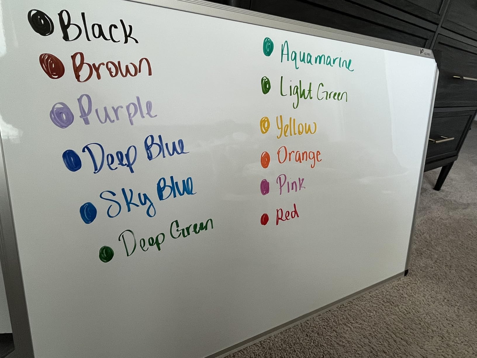 VIZ-PRO Magnetic Dry Erase Board, 60 X 36 Inches, Foldable Wall-Mounted Whiteboard with Silver Aluminum Frame & Marker Tray for School Office and Home 5' X 3' customer photo 2