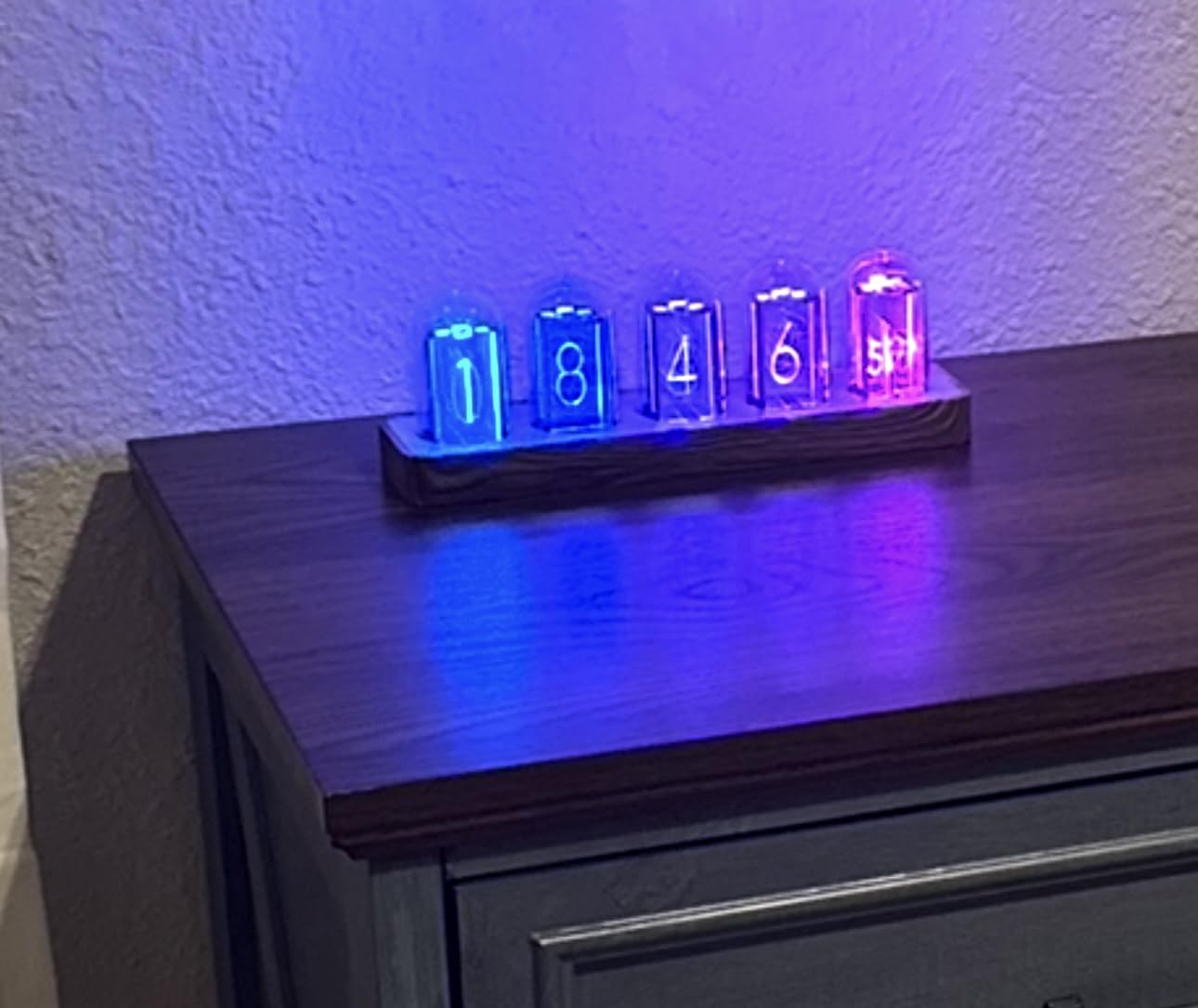 ClocTeck Nixie Tube Clock with Wi-Fi SYNC, Alarm & Timer, 12/24H Display, No Assembly Required - A Retro Gift for Friends (Wood Grain) customer photo 2