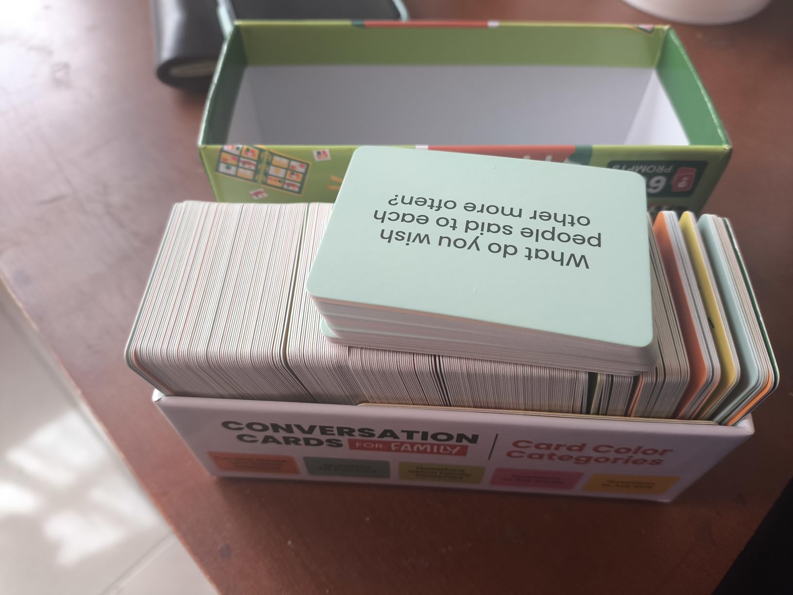 Prompta 600 Conversation Cards for Families – Fun Family Game for Kids and Adults During Game Night, Family Dinner, or Road Trips – Five Get to Know You Question Categories on 2.5