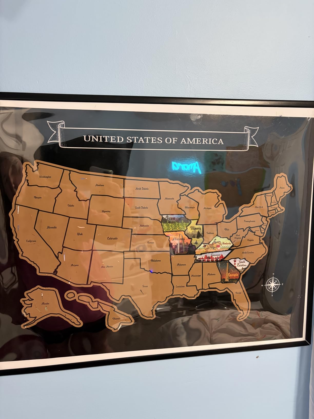 Large 23x16 Scratch-Off USA Map - Hand-Drawn Travel Design with Accessories, Laminated for Home Décor - Deluxe States Tracker, Road Trip Gift, Perfect for Travelers, Adventure & Geography Lovers customer photo 1