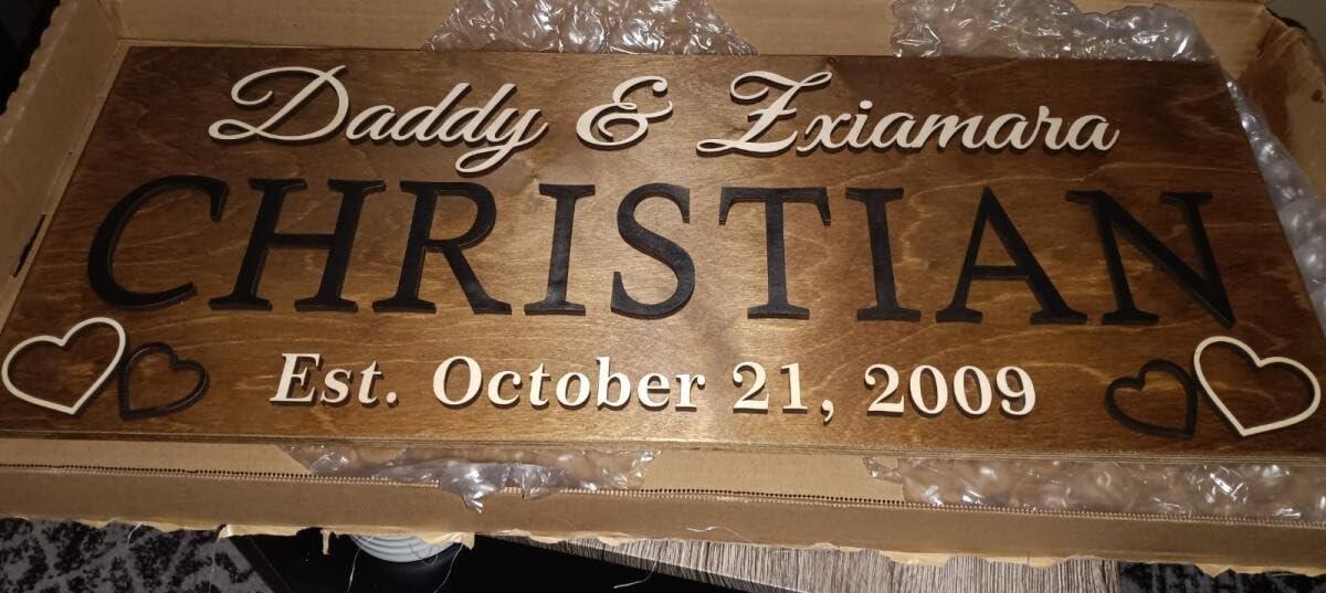 Personalized Wedding Gift Custom Wood Last Name Established Sign | Family Name Sign, Wooden Sign, Couples Gift, 5 Year Anniversary customer photo 1