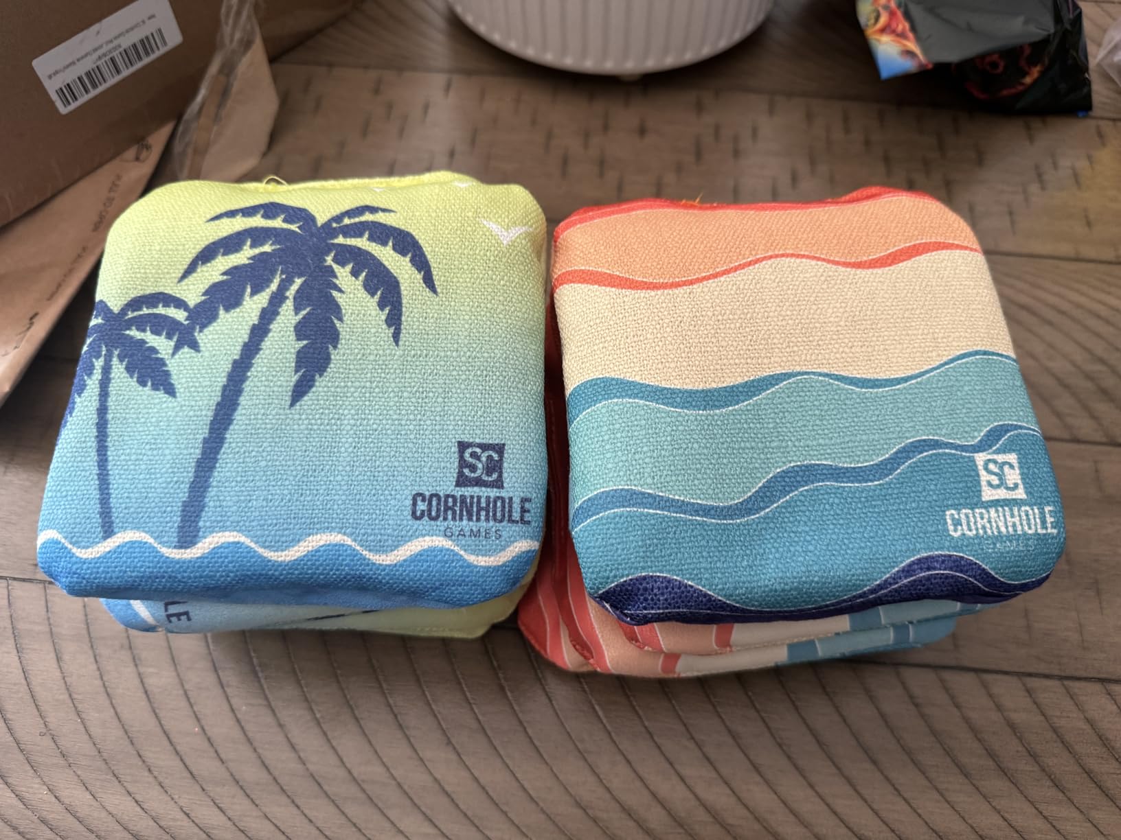 Professional Dual Sided Cornhole Bags- 16 oz 6x6 w/Premium Resin Fill - Official Tournament Slide/Stick Pro Bean Bags - Regulation/Approved customer photo 1