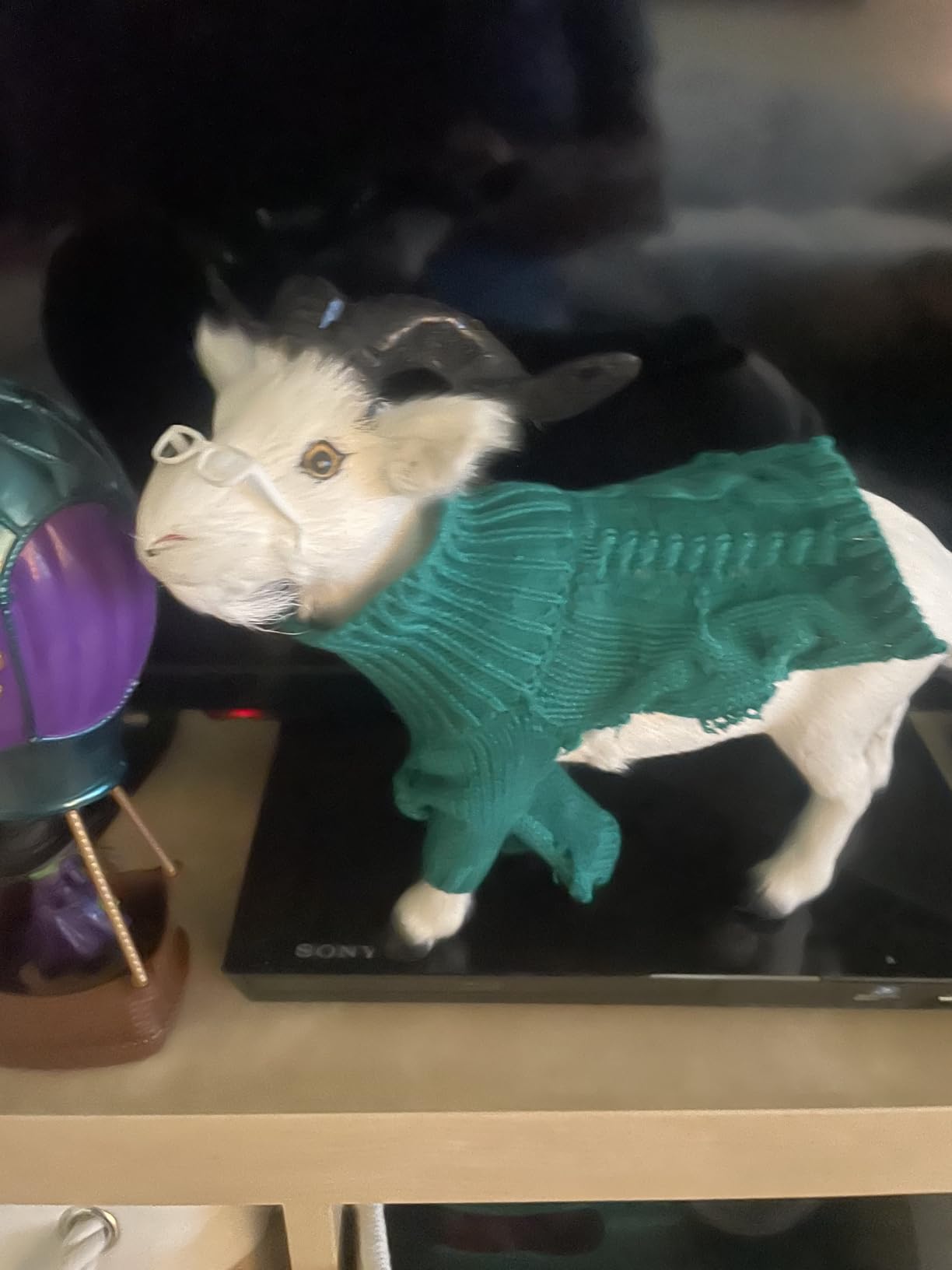 Plush Goat Figurine Goat Statue Animal Garden Statue Lawn Ornaments Educational Figurine for Outdoor Patio Yard Decoration - Size L customer photo 2