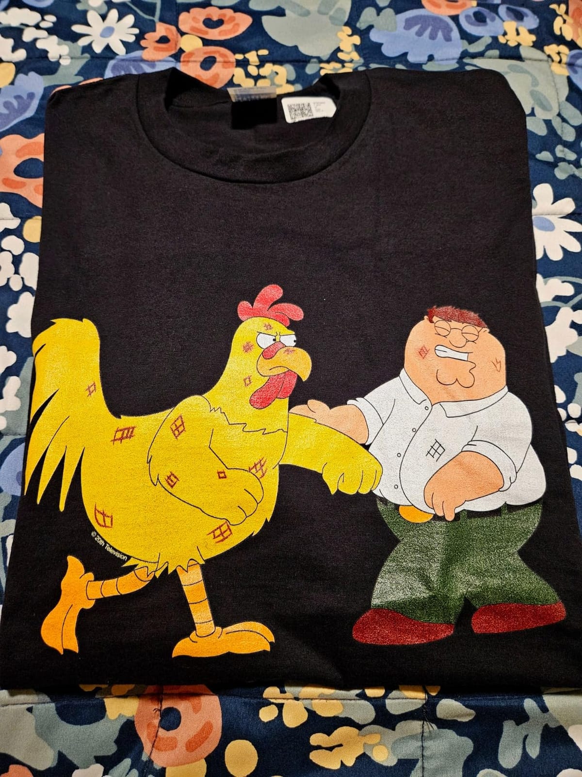 Family Guy Peter & The Giant Chicken Fighting Funny Cartoon T-Shirt customer photo 1