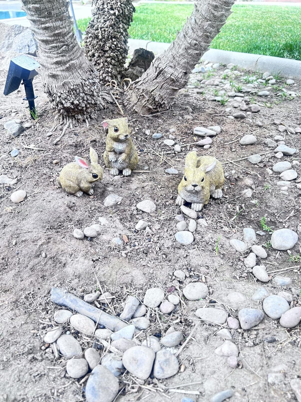 Bunny Decor Set of 3 Resin Easter Garden Statues Outdoor Indoor Home Yard customer photo 2