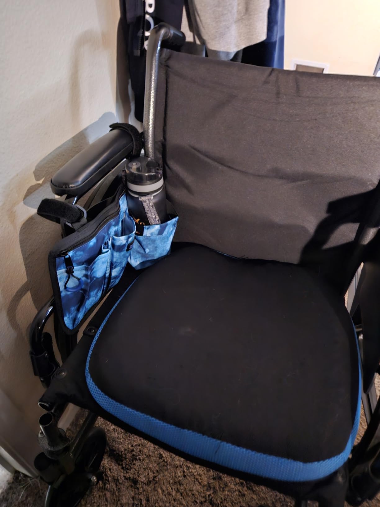 Wheelchair Side Bag, Wheel Chair Armrest Pouch Accessories with Cup Holder | Storage Bag for Walker, Rollator, Scooter, Electric Wheelchairs, Ideal Gift for Mother's Day & Father's Day customer photo 2