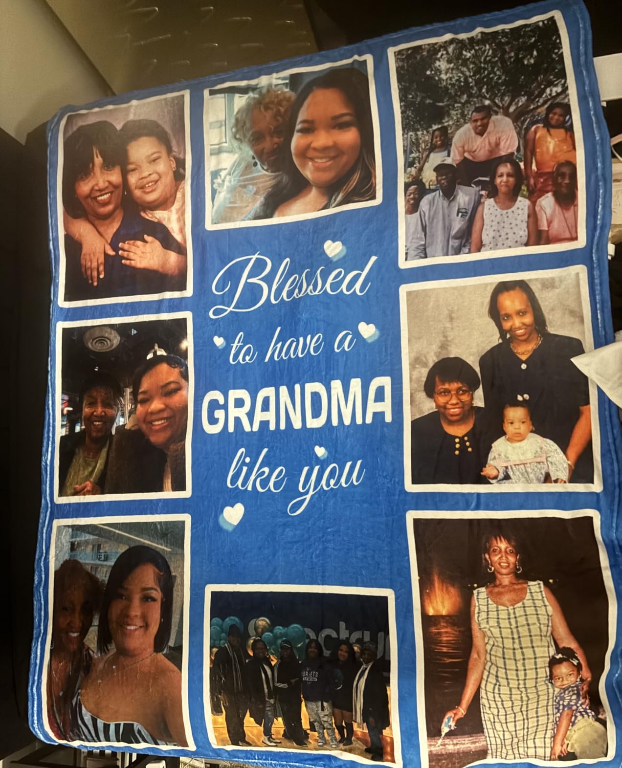 HUGLAZY Gifts for Aunt Custom Photo Blanket for Aunt Personalized Birthday Gifts Picture Blanket Customized Blankets with Photos Collage Throw Blanket Gifts for Auntie customer photo 2