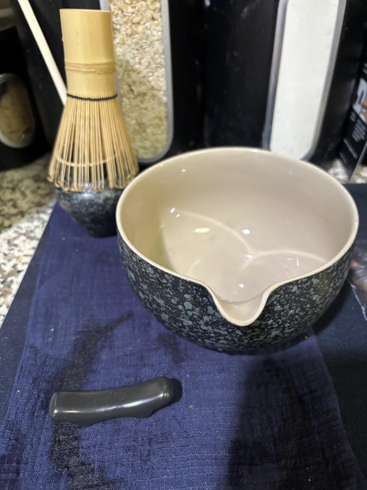 TEANAGOO Matcha Set with Spout, Black Stone, Ceramic Bowl, Bamboo Whisk customer photo 1