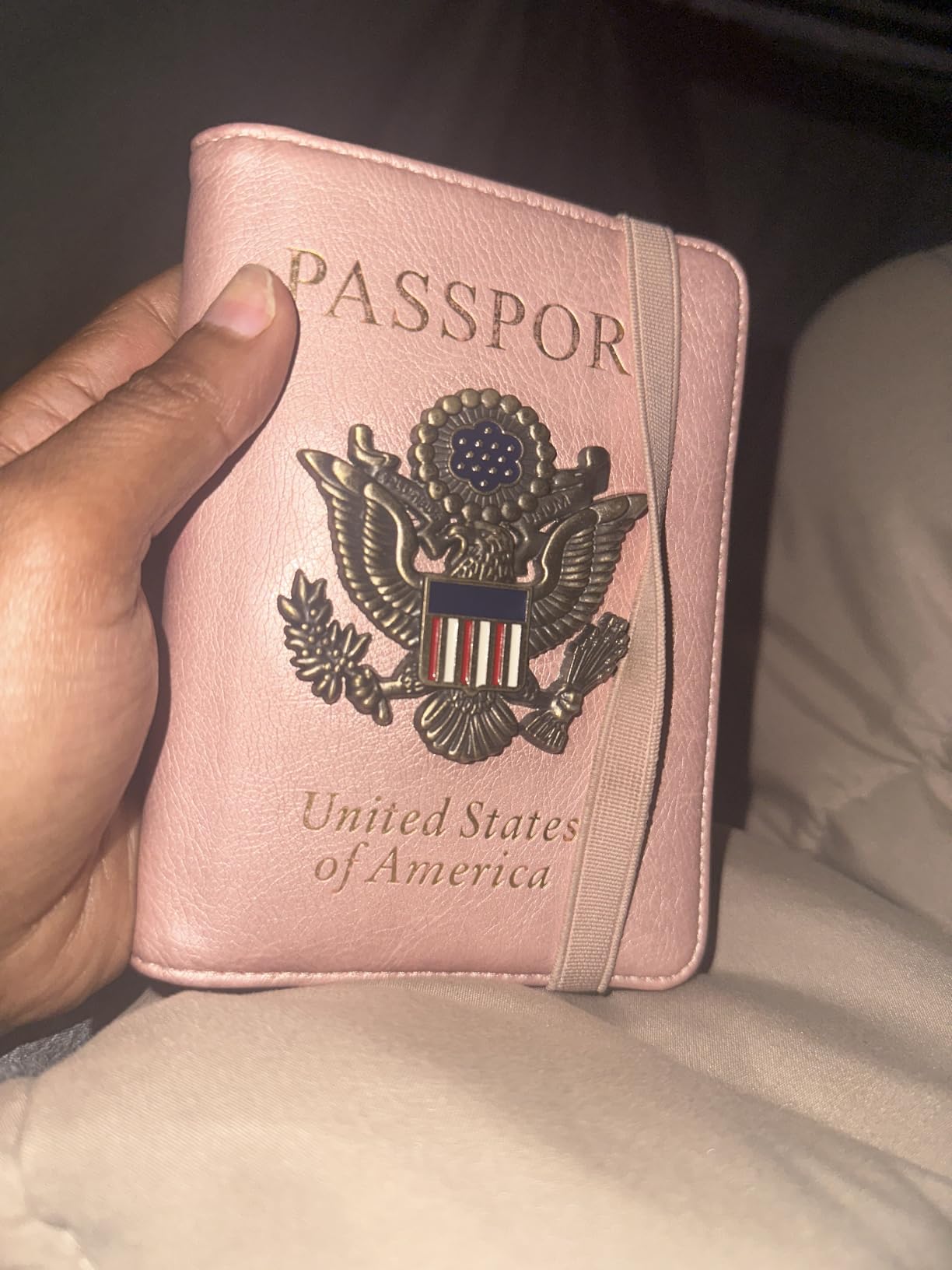RFID Blocking Passport Holder, Leather Travel Wallet, Dark Blue customer photo 1