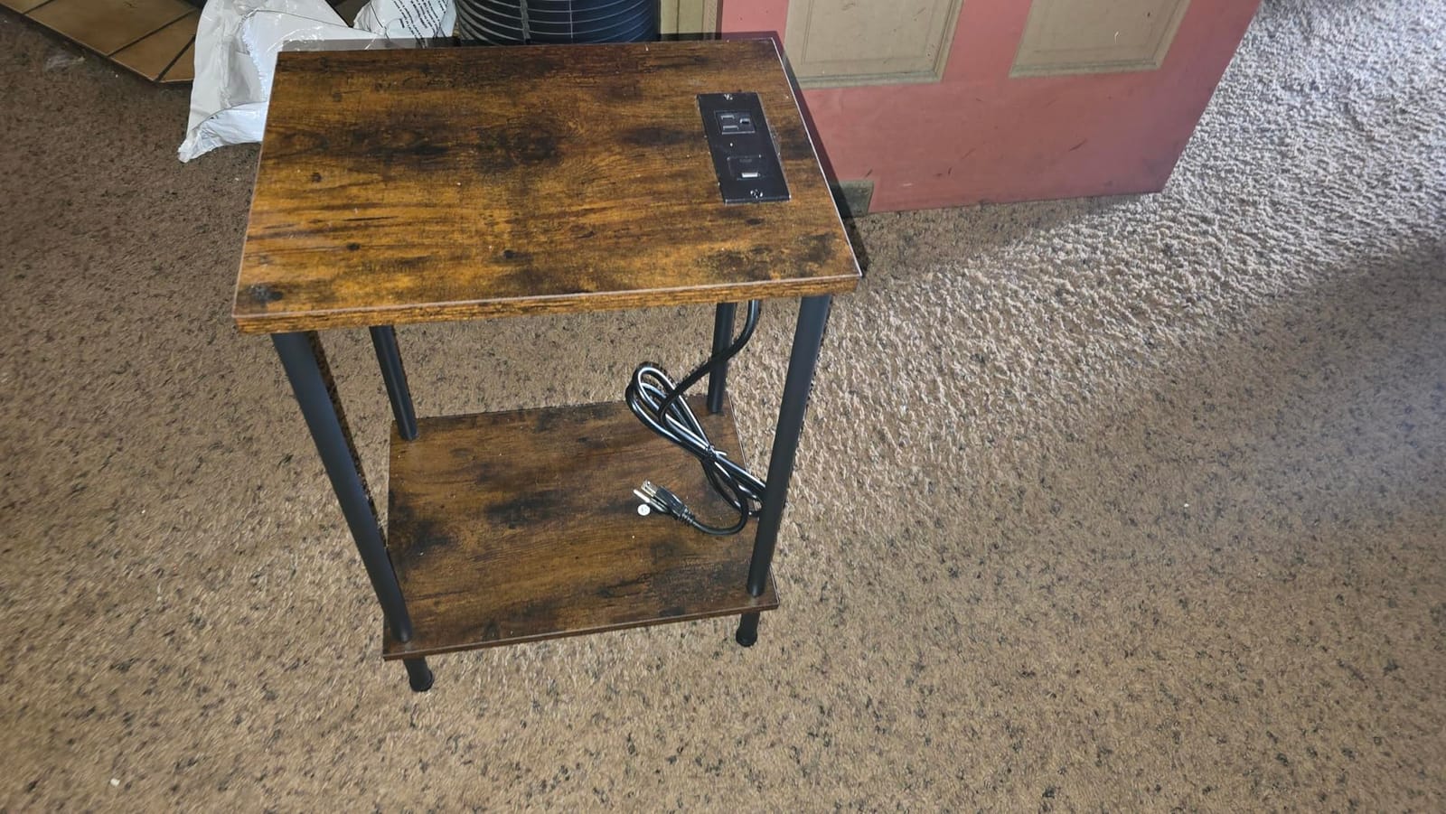 HOOBRO Side Table with Charging Station, Small End Table with USB Port and Outlet, Nightstand with 2-Layer Storage Shelves for Small Spaces, Living Room, Bedroom, Stable Frame, Rustic Brown BF09UBZ01 customer photo 1