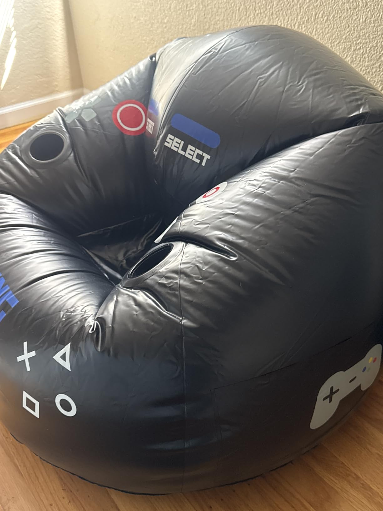 Inflatable Gaming Chair for Kids & Teens with Cup Holders and Side Pocket - This Air Gaming Bean Bag Chairs for kids is The Perfect Furniture for Gamer Room Decor - Perfect Gaming Stuff for boys 4-12 customer photo 1