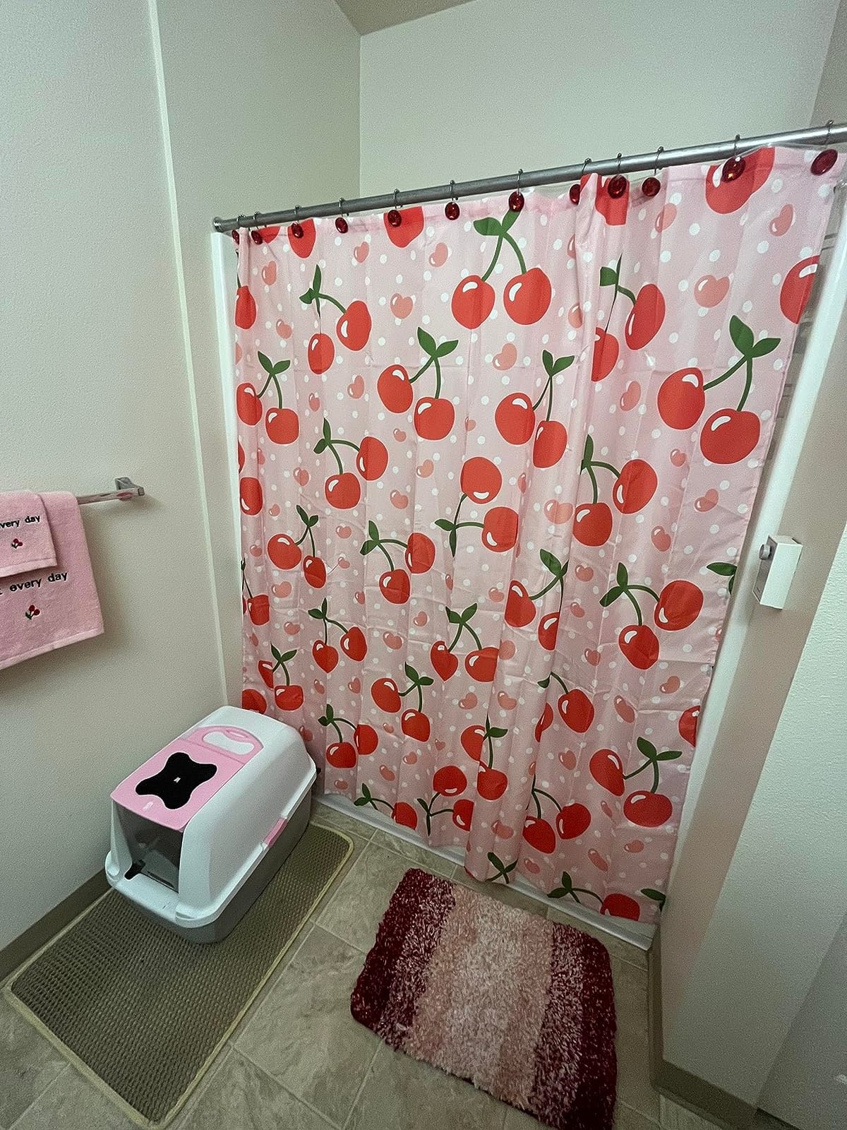 Feelyou Cute Koala Shower Curtain Cartoon Koala Fabric Shower Curtains for Kids Boys Girls Blossom Floral Curtains Kawaii Animal Decor Bathroom Waterproof Accessories with 12 Hooks, 72x72 Inches customer photo 2