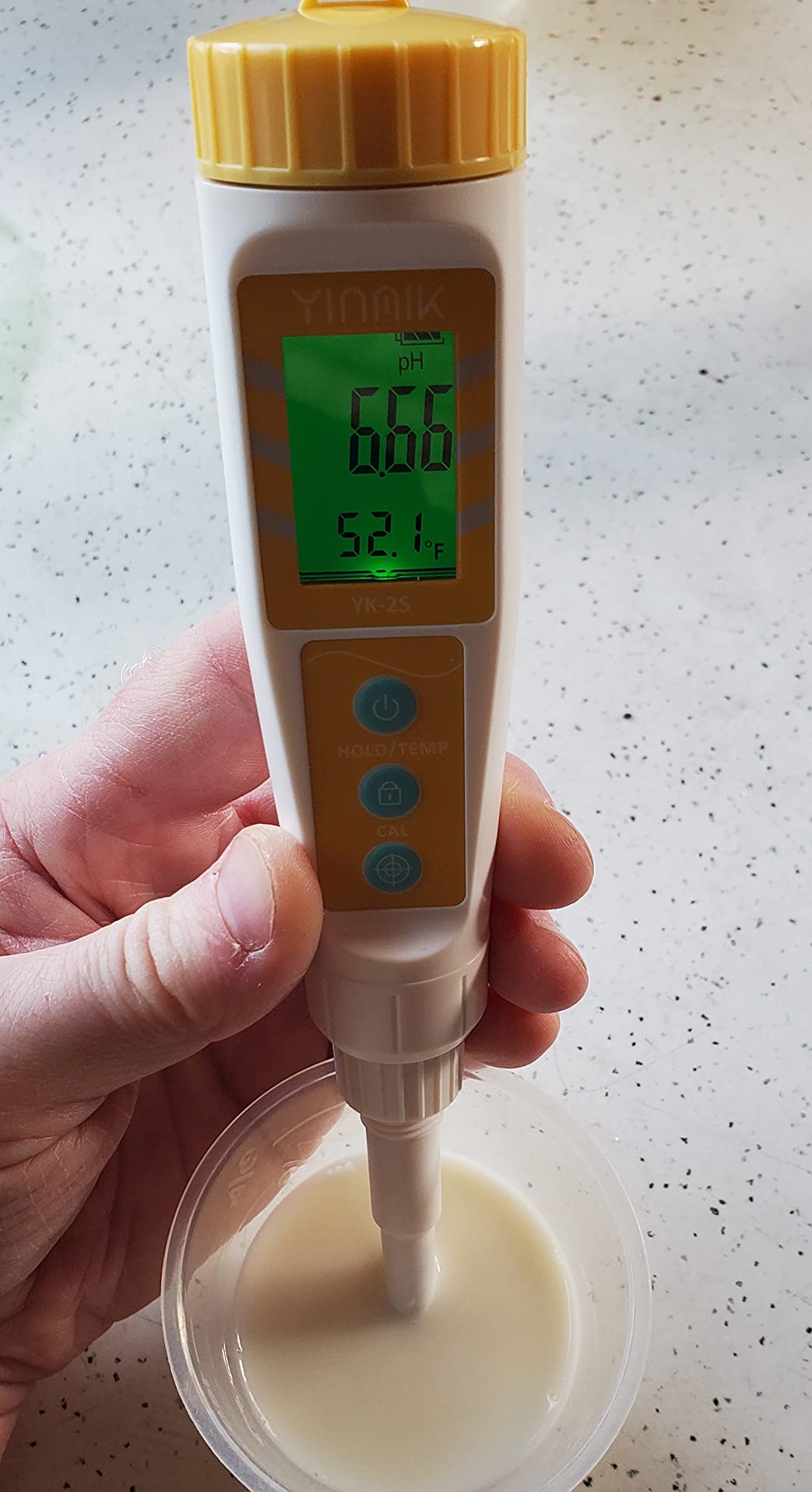 YINMIK Food pH Meter Digital pH Tester Spear pH Probe pH Reader for Canning | pH Checker for Fermented Fermentation Lab pH Meter for Cosmetic Soft Soil Food Sausages Salami Hot Sauce and Canned customer photo 1