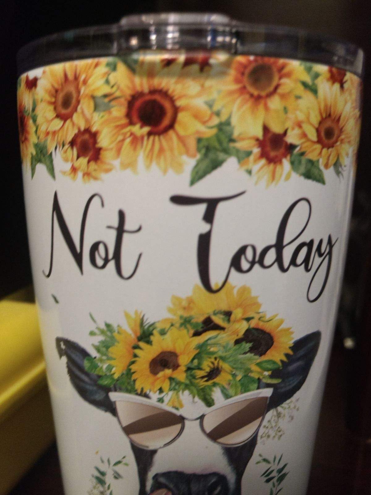 Cosictic Cow Lover Gift - Not Today Heifer Not My Pasture Not My Problem Travel Tumbler With Sunflower, Gift for Farmer Life customer photo 1